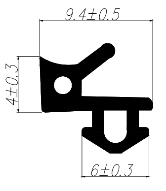 Уплотнитель совместим с профилем VEKA 253 (рама, стеклопакет), чёрный, "ELEMENTIS", ТЭП бренд Elementis, артикул ELM0727
